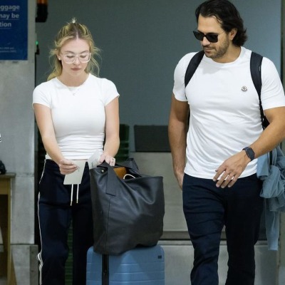 Jonathan Davino and Sydney Sweeney were spotted at Australian airport.